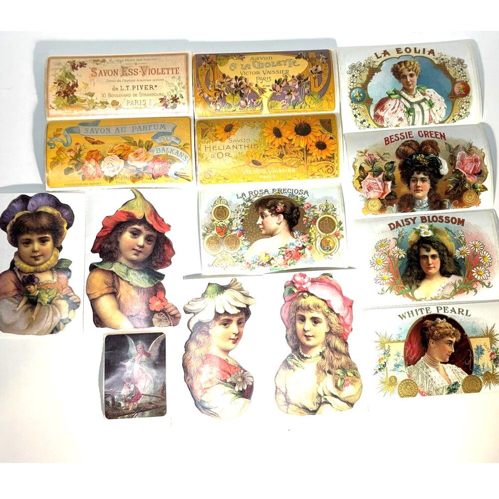 Brier Rose Victorian Garden Stickers Lot of 14 French Soap Scrapbooking *READ*